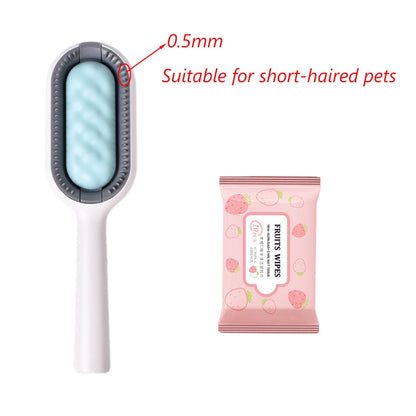 Double Sided Hair Removal Brushes for Cat Dog Pet Grooming Comb with Wipes!