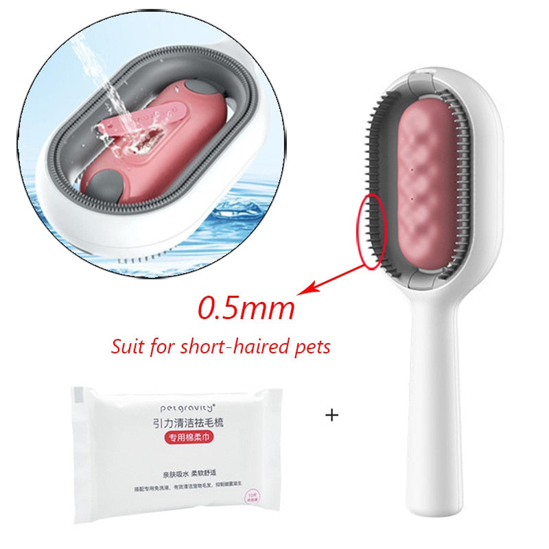 Double Sided Hair Removal Brushes for Cat Dog Pet Grooming Comb with Wipes!