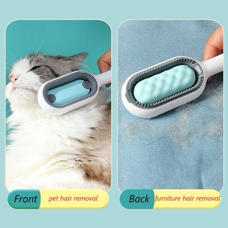 Double Sided Hair Removal Brushes for Cat Dog Pet Grooming Comb with Wipes!